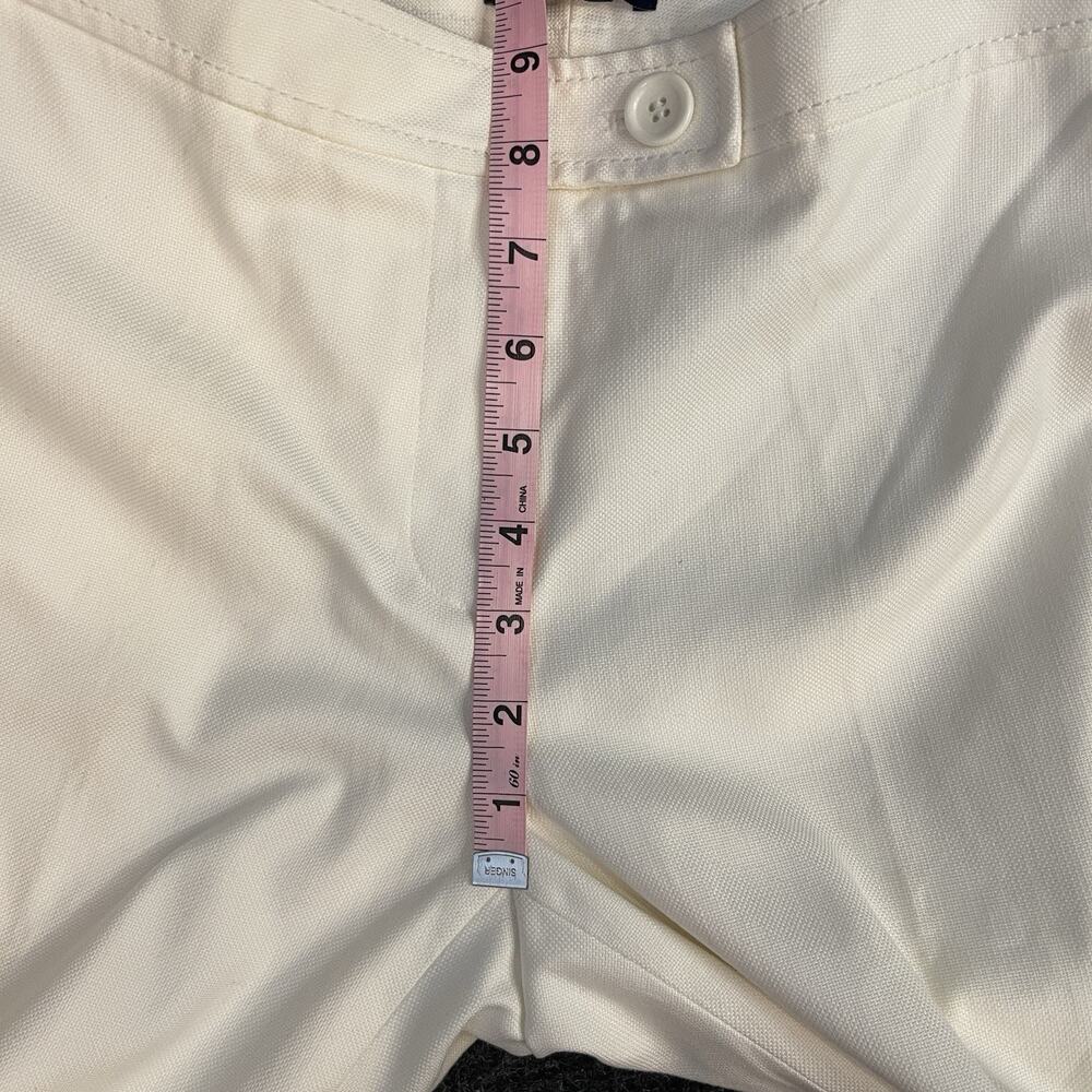 Ann Taylor Women’s White Lined Straight Dress Cotton Pants Twill - Picture 8 of 16